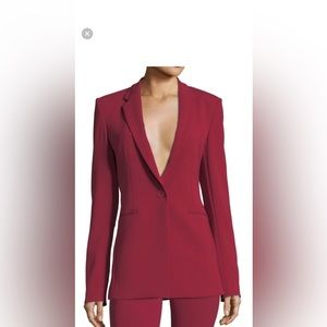 Theory Woman Suit Jacket in Burgundy